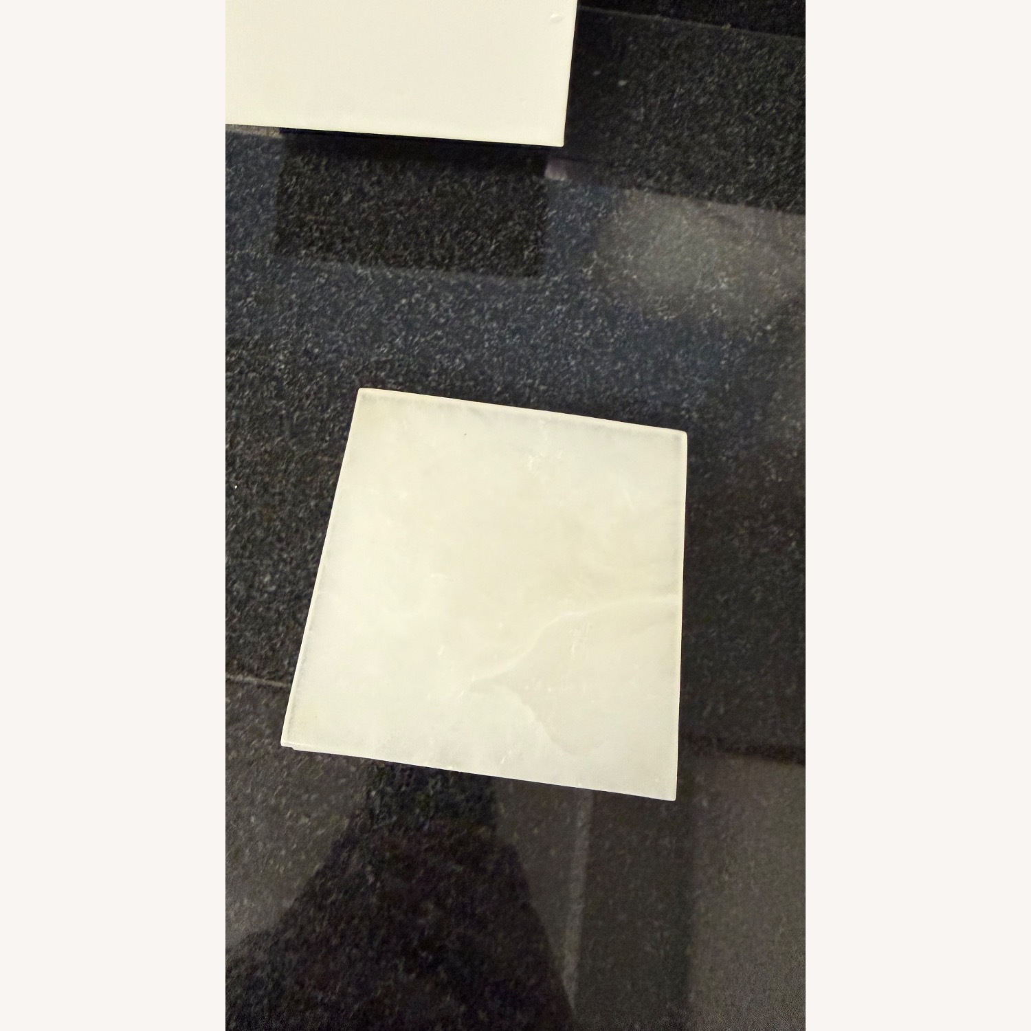 CB2 White Oni White Alabaster Coaster Marble Décor  - image-1