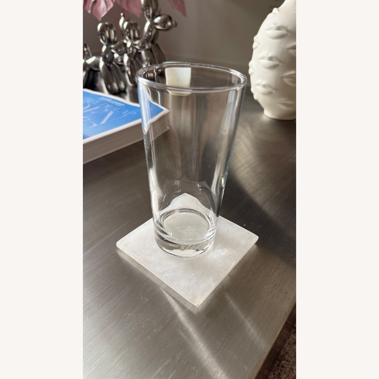 CB2 White Oni White Alabaster Coaster Marble Décor  - image-2