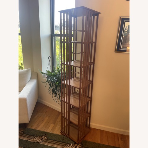 Used Bamboo Rotating Storage Rack / Bookshelf for sale on AptDeco