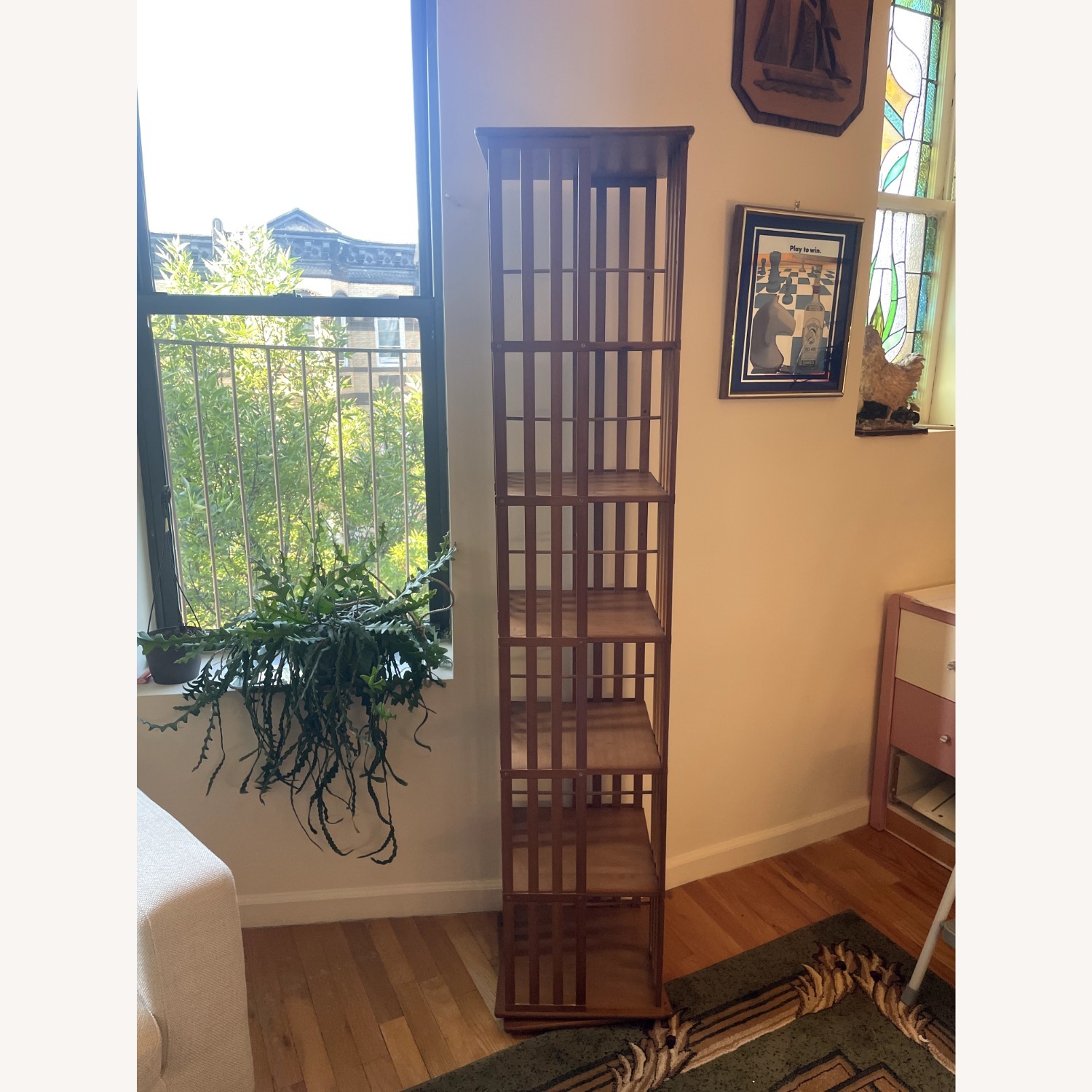 Bamboo Rotating Storage Rack / Bookshelf - image-2
