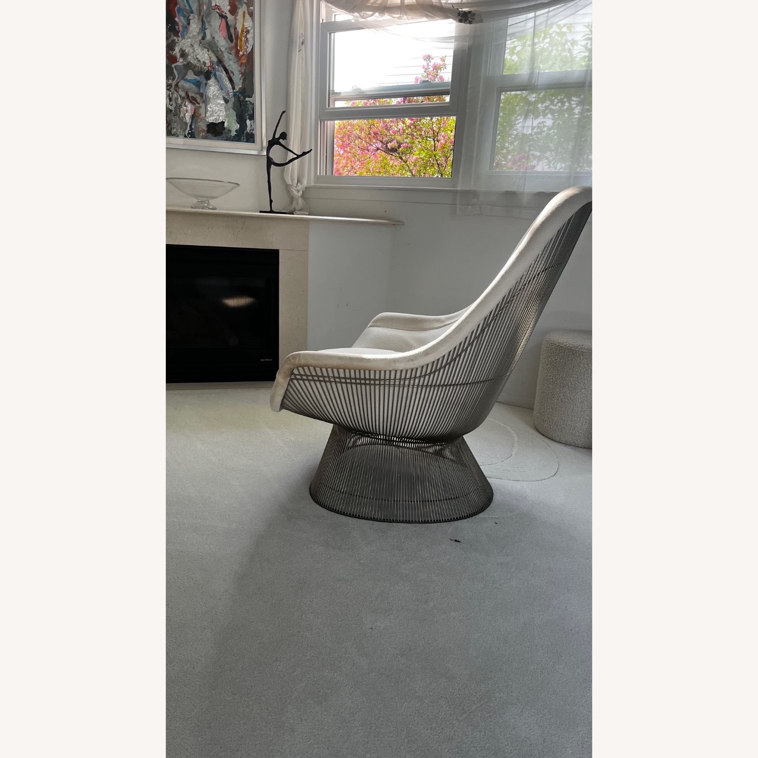 Warren Platner White Fabric Accent Chair - image-2