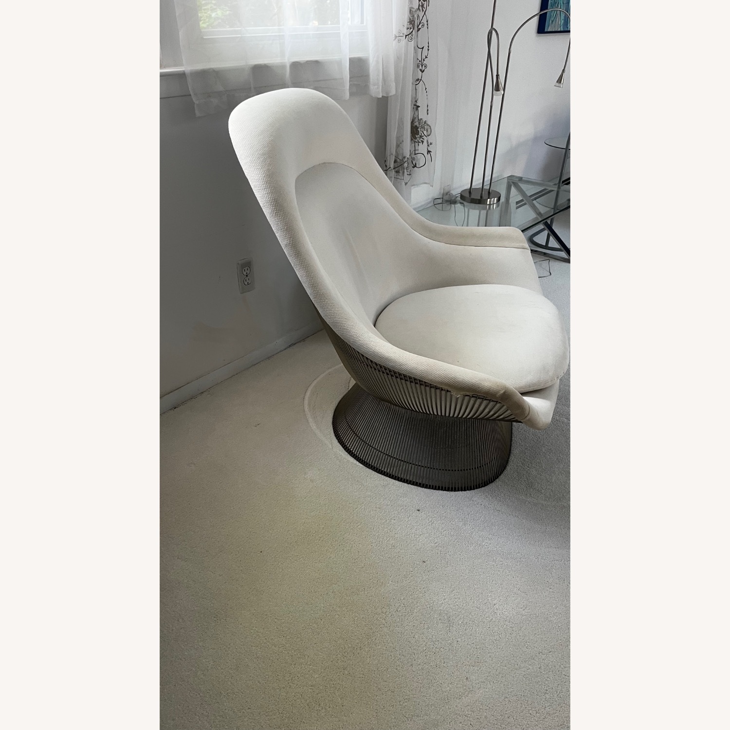 Warren Platner White Fabric Accent Chair - image-3