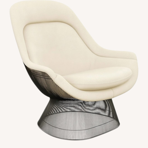 Used Warren Platner White Fabric Accent Chair for sale on AptDeco
