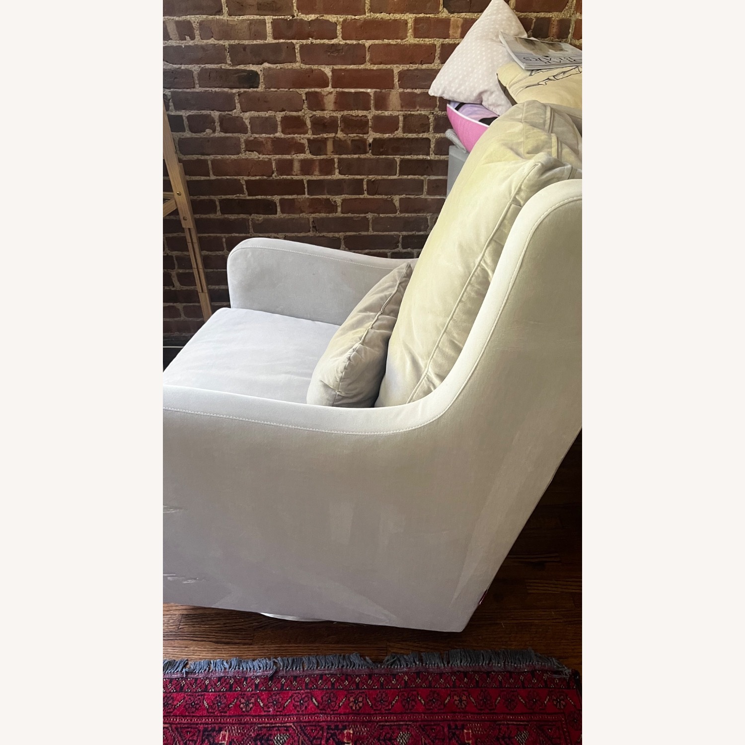 Crate & Barrel Milo Light Gray Swivel Glider  - image-6