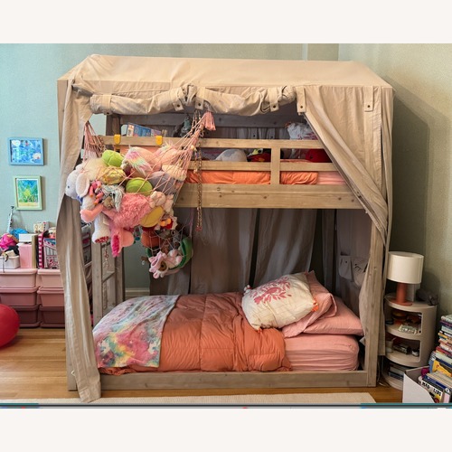 Used Restoration Hardware Cole House Bunk Bed with 2 Fabric Covers for sale on AptDeco