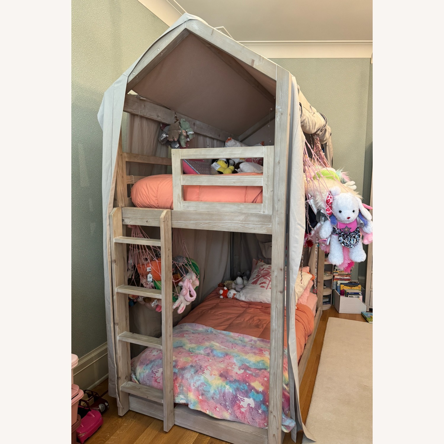 Restoration Hardware Cole House Bunk Bed with 2 Fabric Covers - image-2