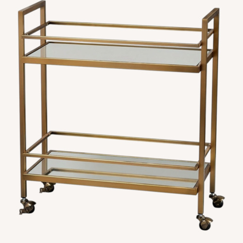 Used Wayfair Design Guild Gold Metal Bar Cart for sale on AptDeco