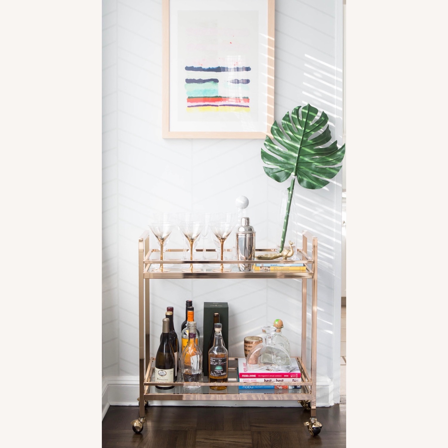 Wayfair Design Guild Gold Metal Bar Cart - image-4