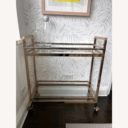 Used Wayfair Design Guild Gold Metal Bar Cart for sale on AptDeco