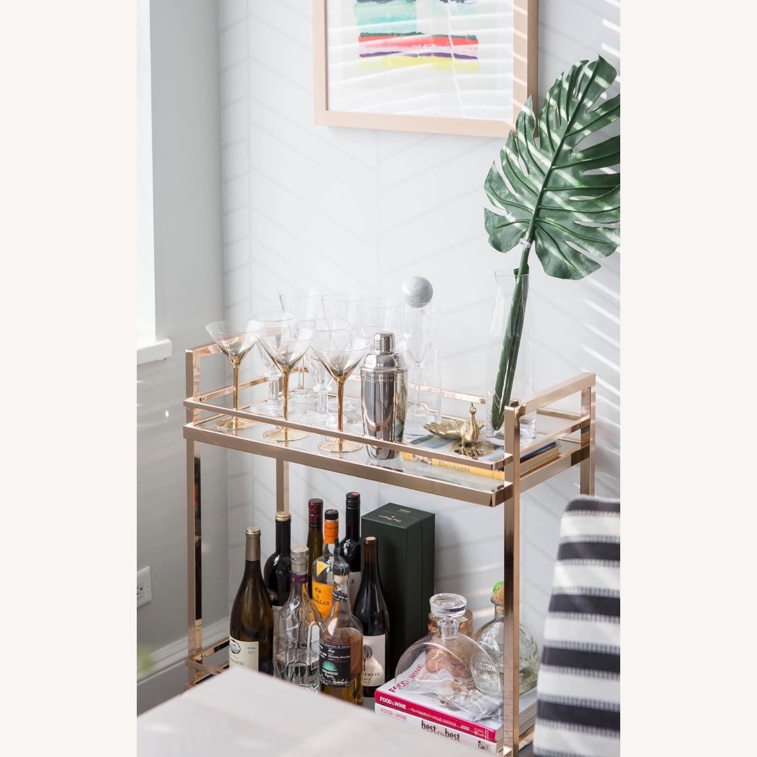 Wayfair Design Guild Gold Metal Bar Cart - image-5