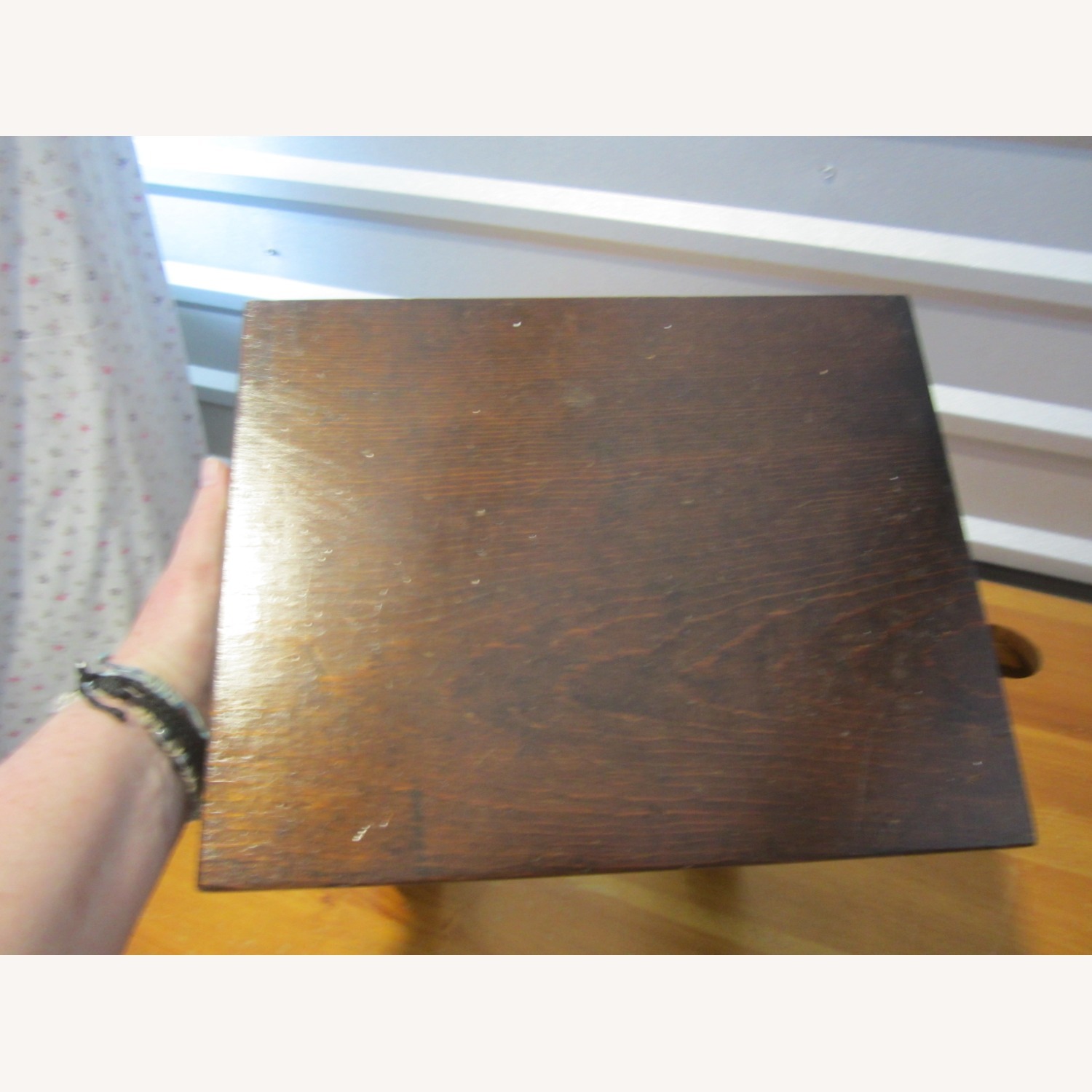 Vintage/Antique Finds Dark Brown Stool - image-6