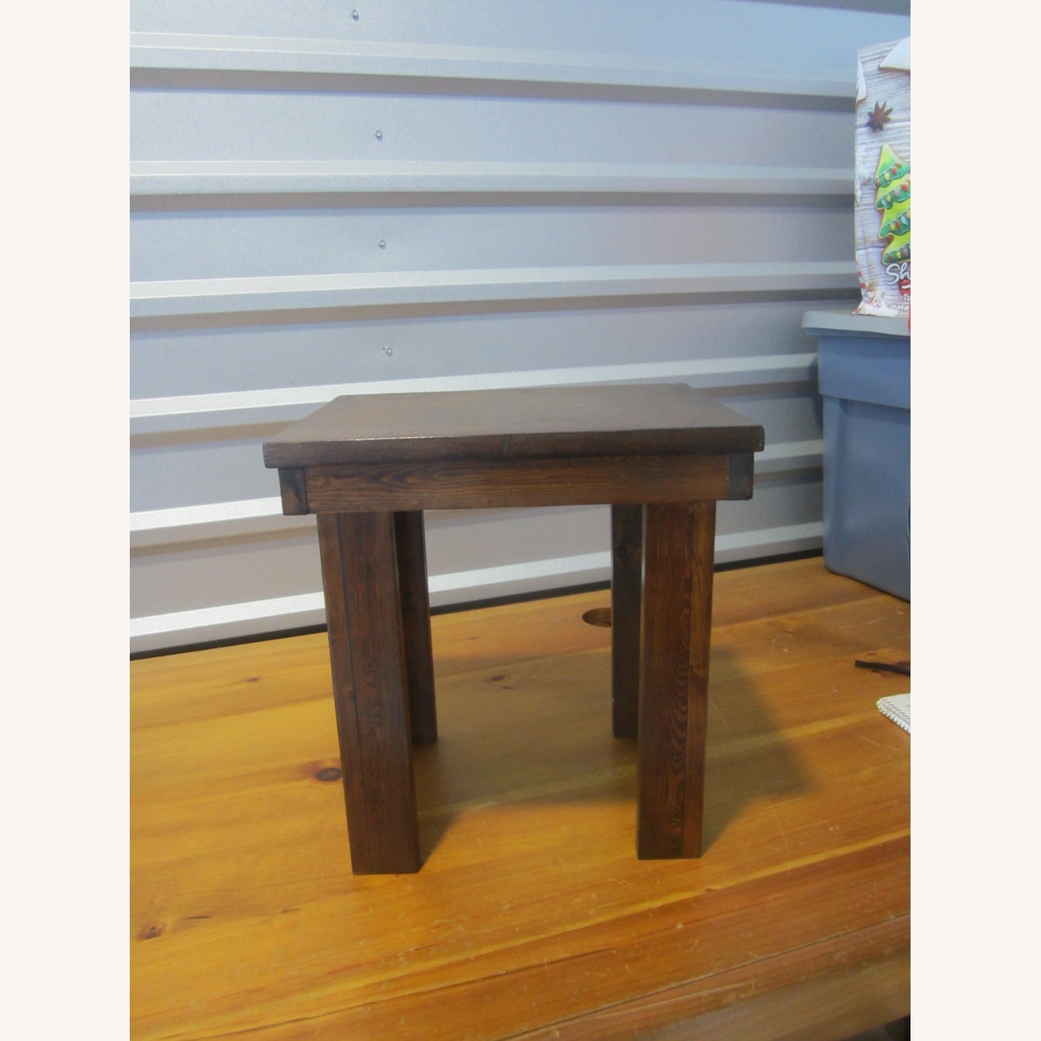 Vintage/Antique Finds Dark Brown Stool - image-1