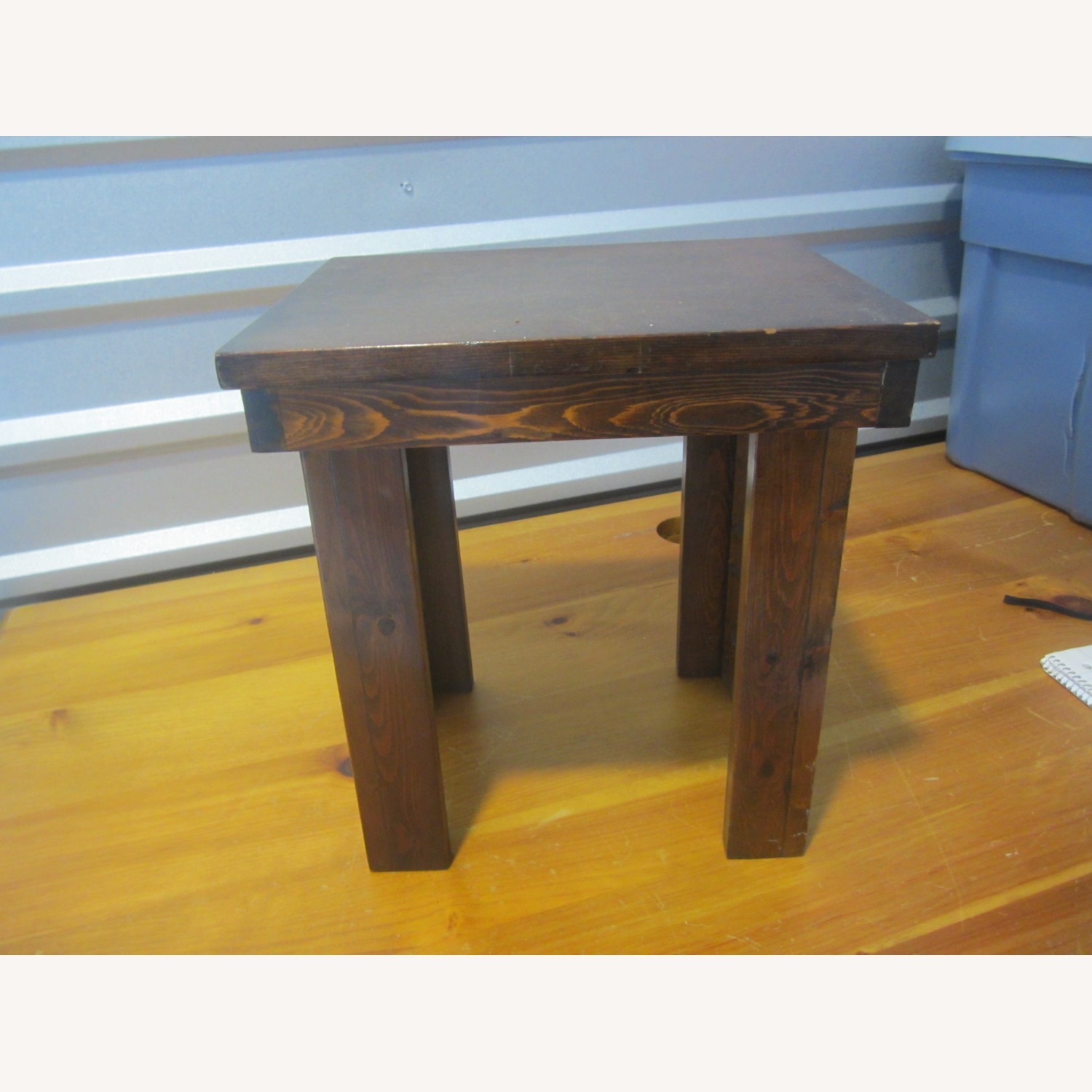 Vintage/Antique Finds Dark Brown Stool - image-3