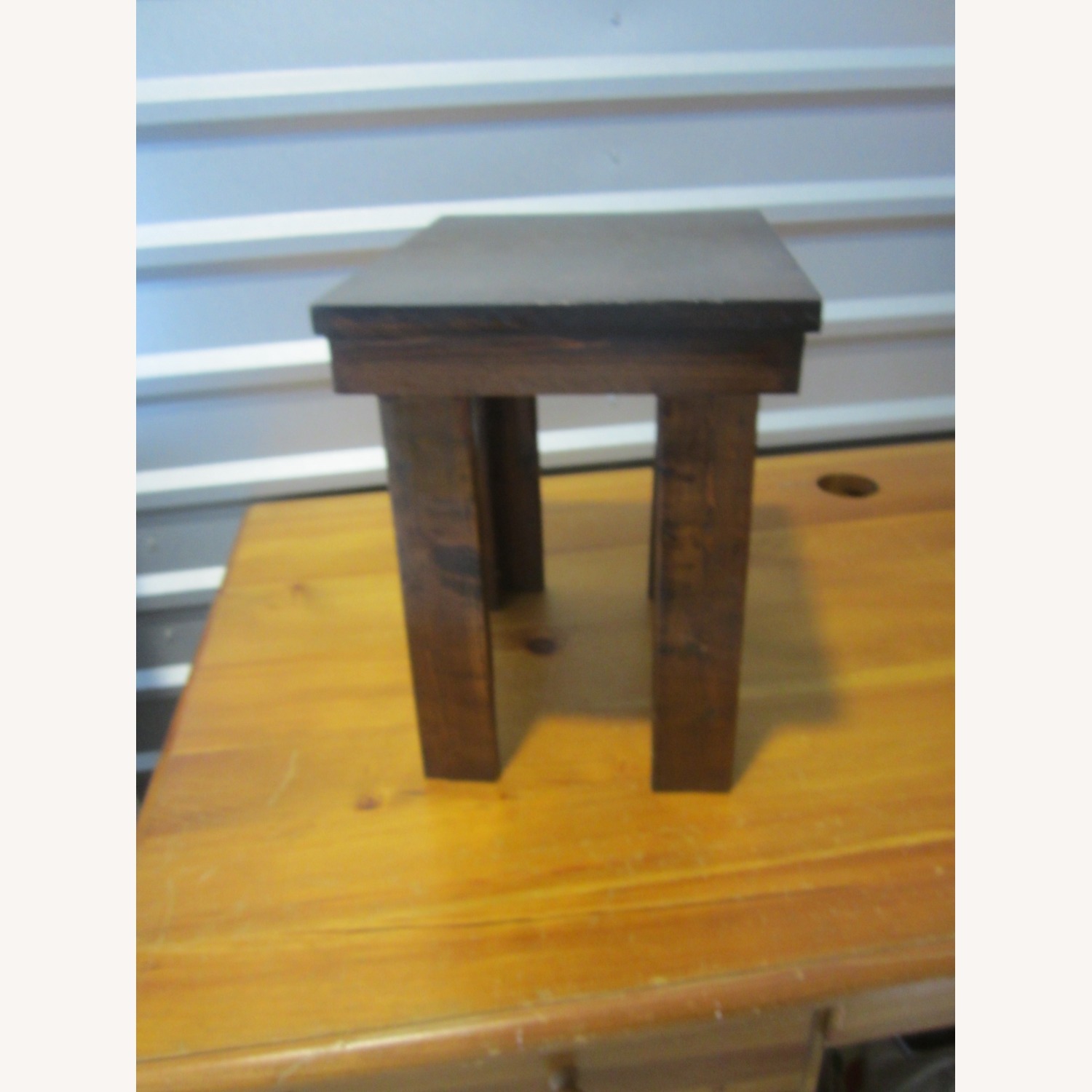 Vintage/Antique Finds Dark Brown Stool - image-4