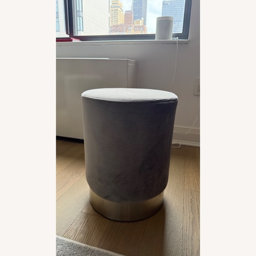 Used Set of 2 Grey Sitting Stools/Ottomans for sale on AptDeco