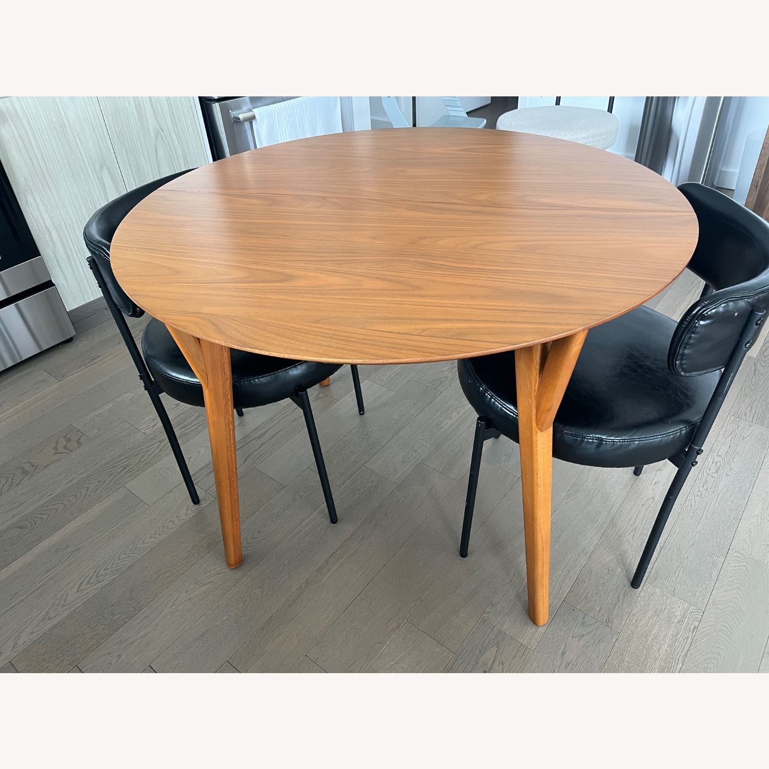 West Elm Mid-Century 42-60" Round Expandable Dining Table, Acorn - image-1