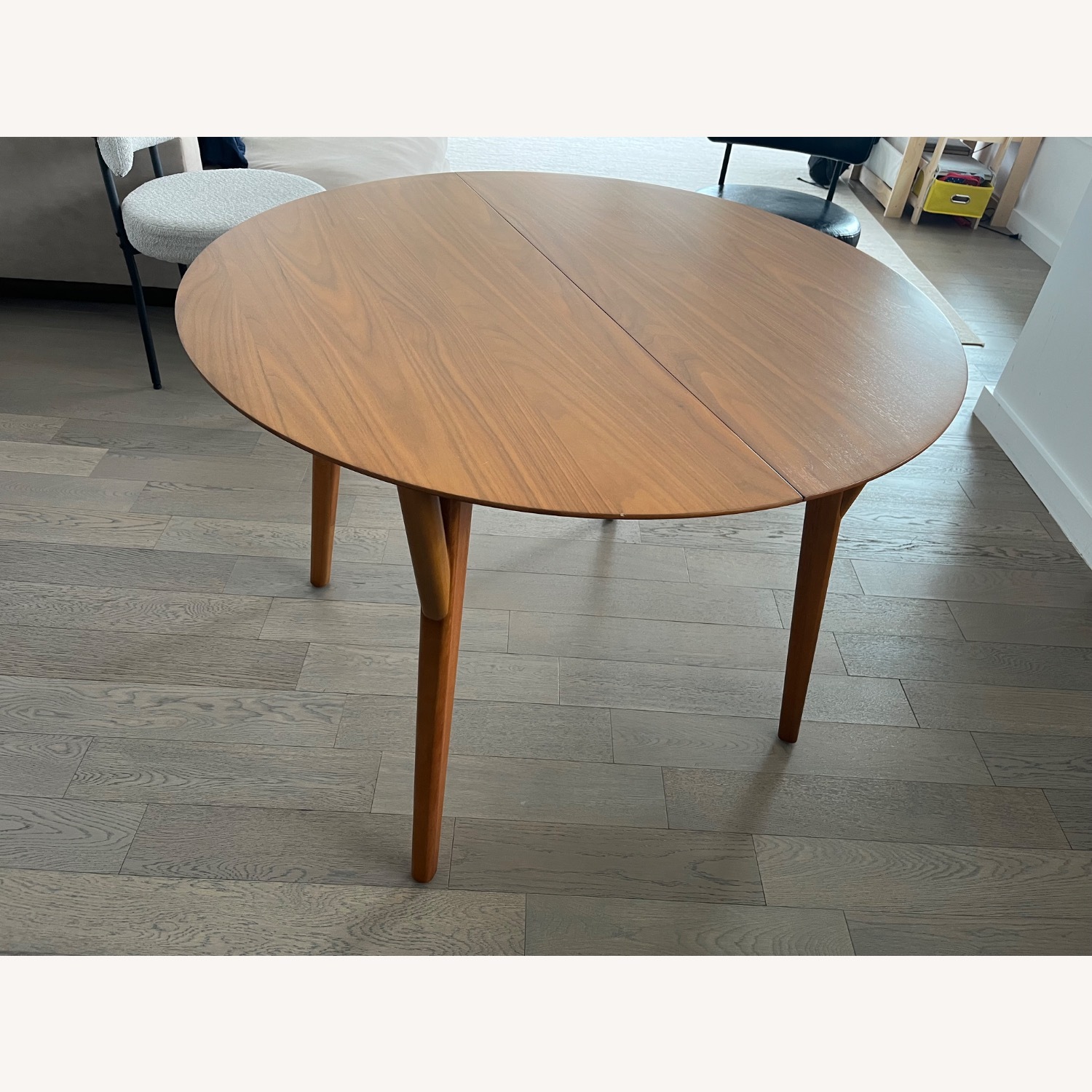 West Elm Mid-Century 42-60" Round Expandable Dining Table, Acorn - image-2