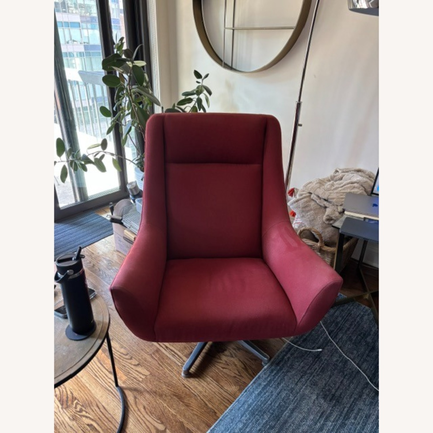 Room & Board Charles Modern Red Swivel  Arm Chair - image-1