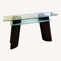 Contemporary Accent Side Table with Vase & Flowers