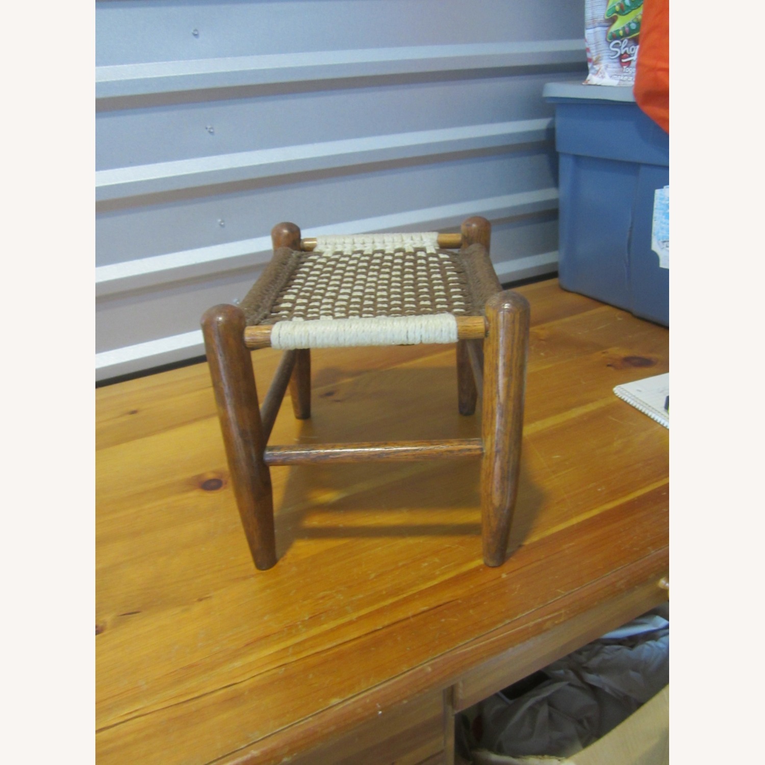 Vintage/Antique Finds Dark Brown Wood Stool - image-6