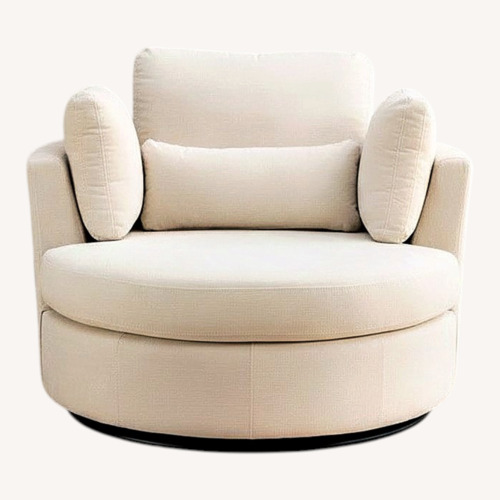Used Wayfair Fabric Kavonta Upholstered Swivel Barrel Chair with Ottoman for sale on AptDeco