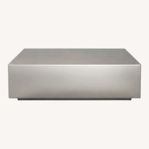 Used Wayfair Matta Light Gray Metal Coffee Table for sale on AptDeco