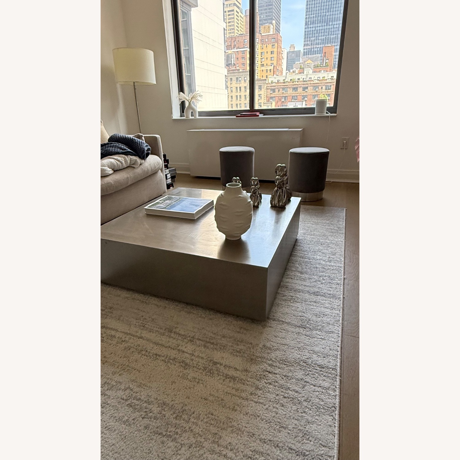 Wayfair Matta Light Gray Metal Coffee Table - image-5