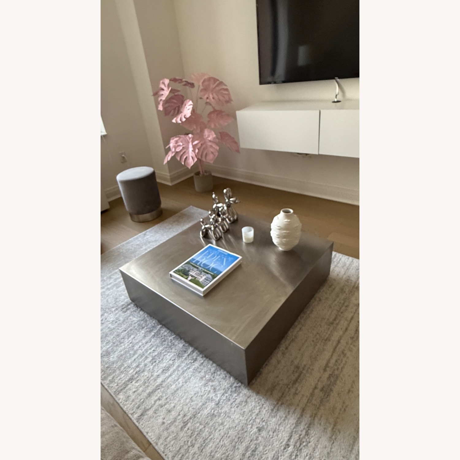 Wayfair Matta Light Gray Metal Coffee Table - image-2