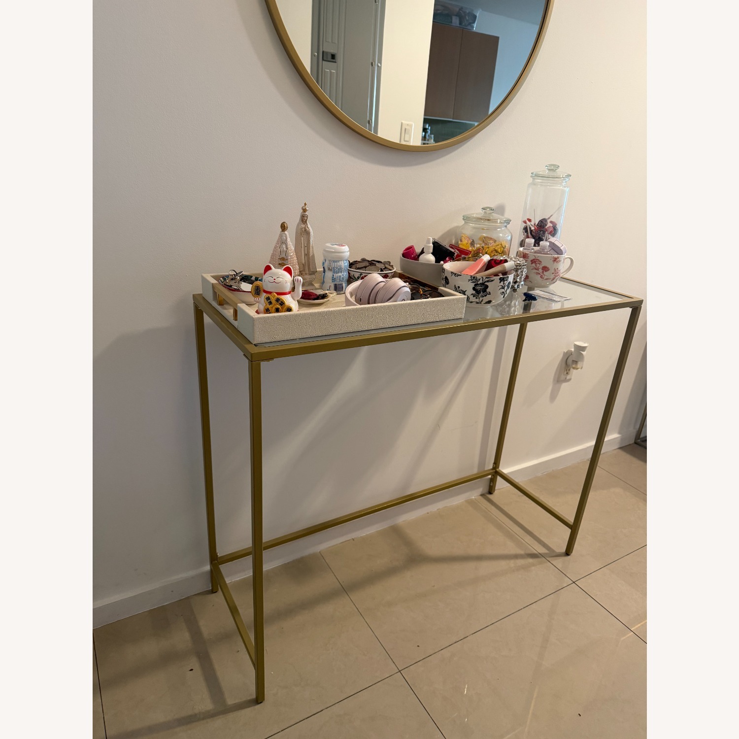 Wayfair Transparent Gold Entryway / Console Table - image-3