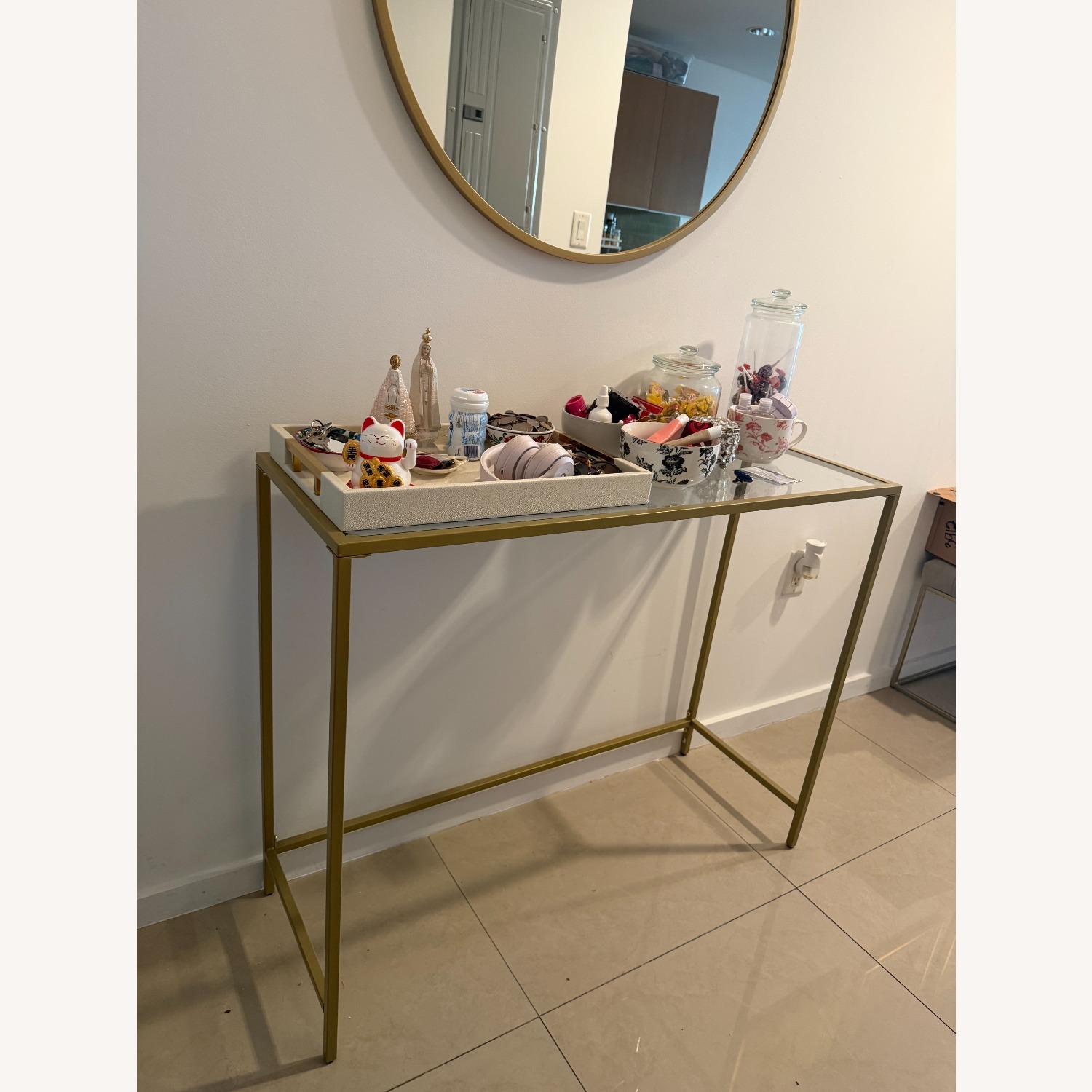 Wayfair Transparent Gold Entryway / Console Table - image-2