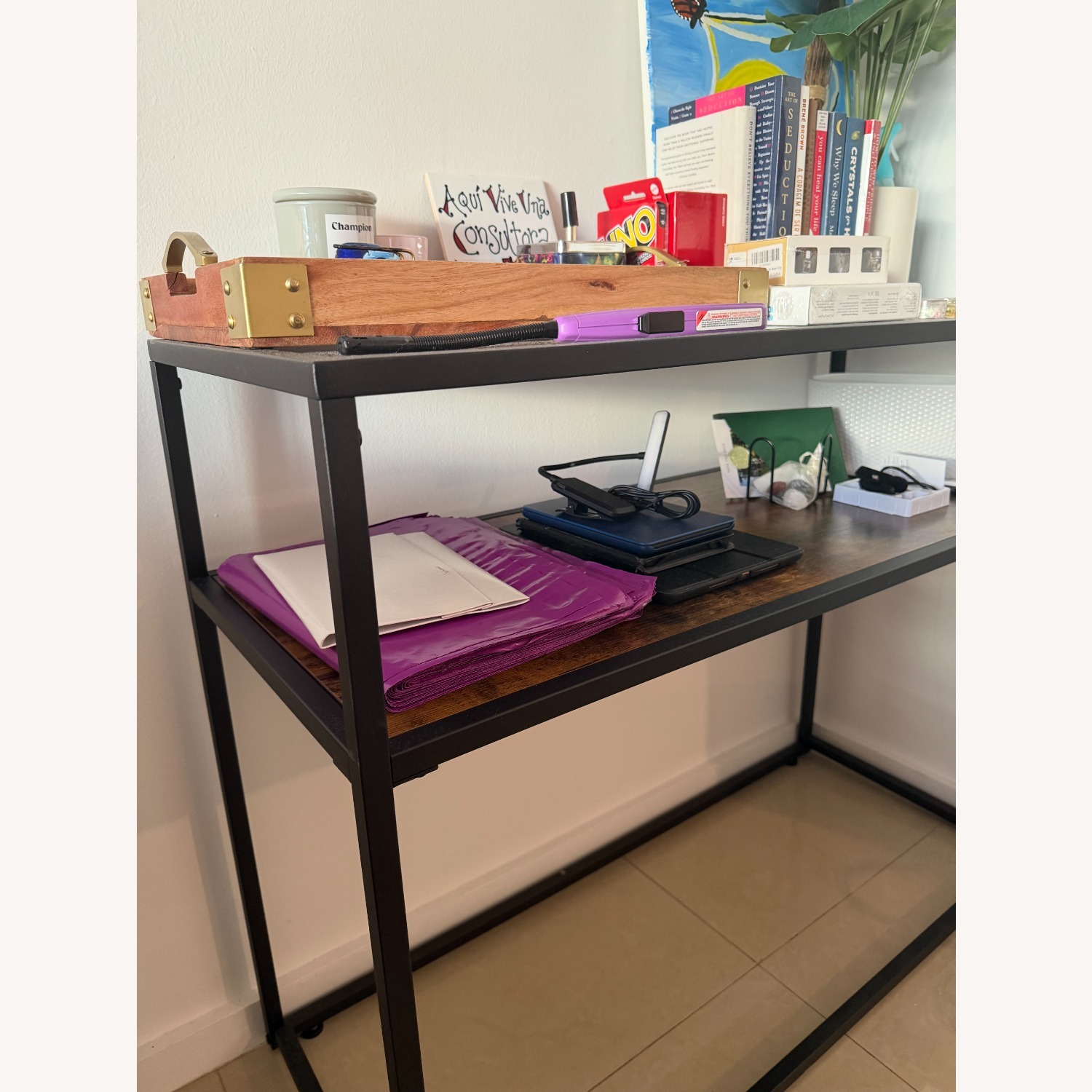 Black Metal Side Table (Bar) - image-3
