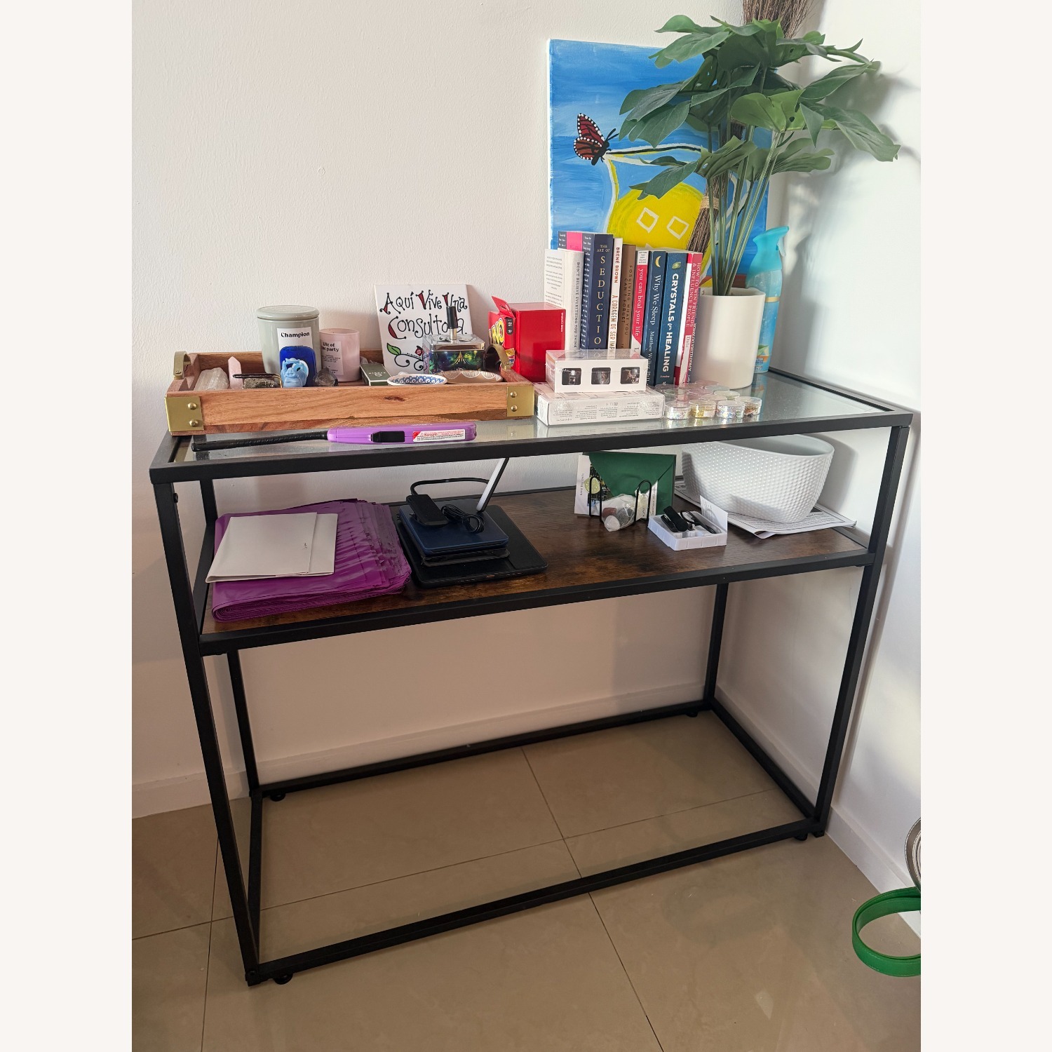 Black Metal Side Table (Bar) - image-4