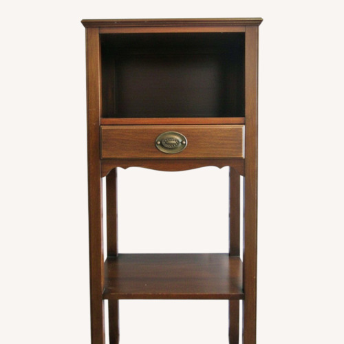 Used Kindel Furniture Dark Brown Wood Side Table for sale on AptDeco