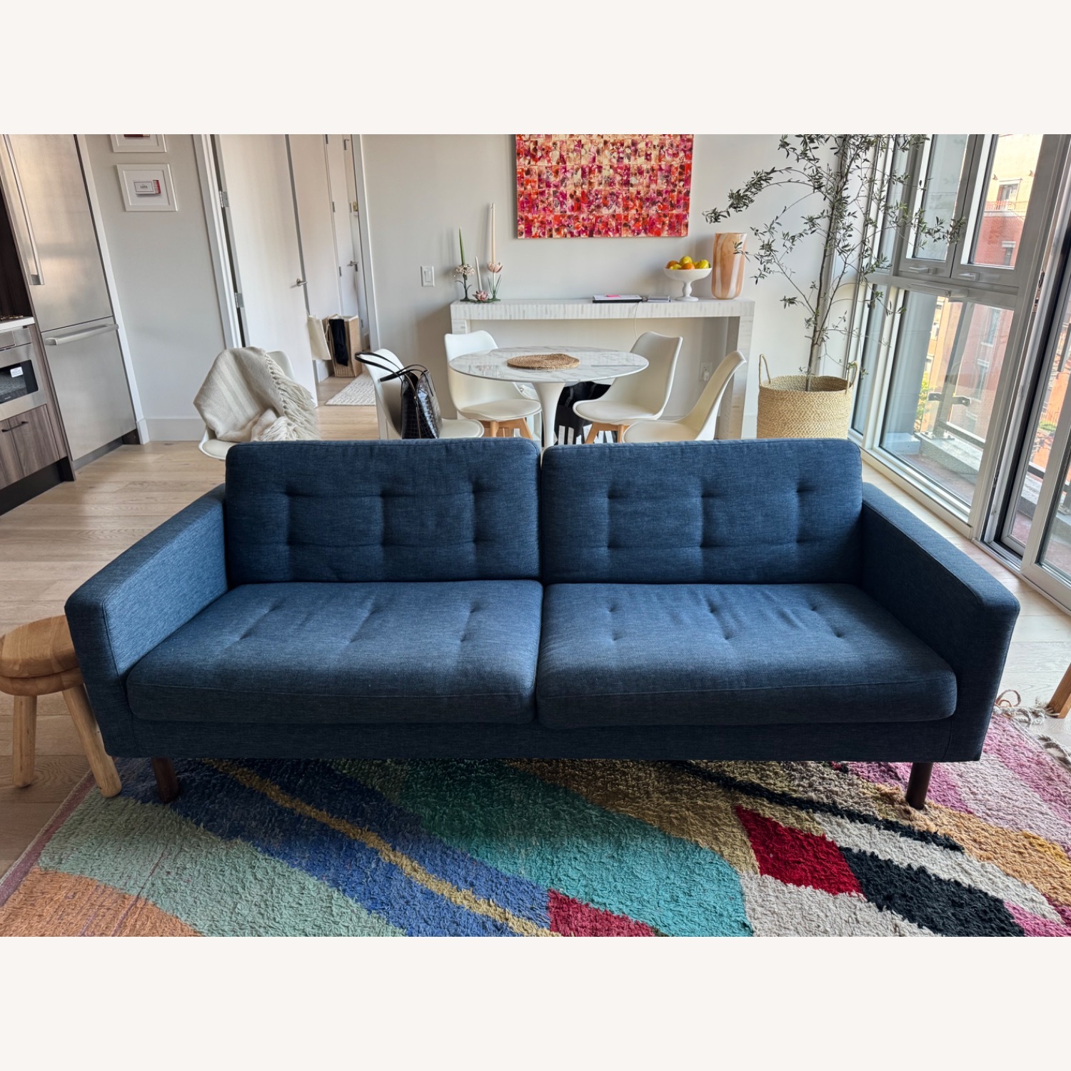 EQ3 Joan Sofa Blue Fabric 2 Seater Sofa - image-2