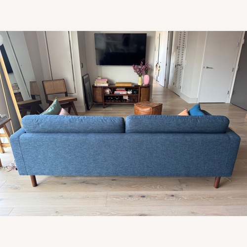 Used EQ3 Joan Sofa Blue Fabric 2 Seater Sofa for sale on AptDeco