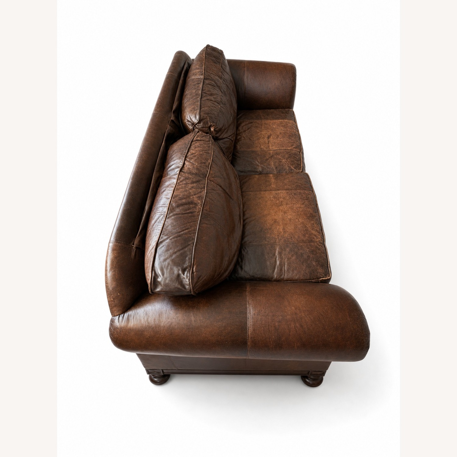Bernhardt Dark Brown Leather 2 Seater Sofa - image-2
