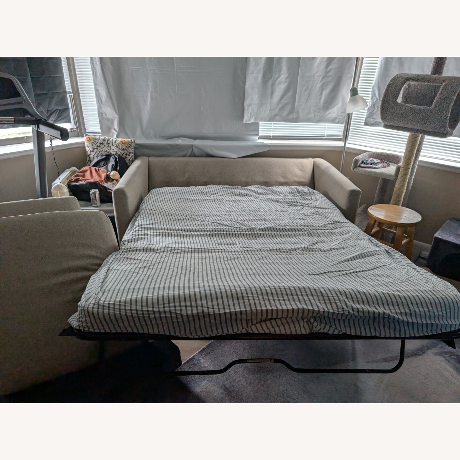 IKEA Light Brown Fabric Sleeper Sofa - image-4