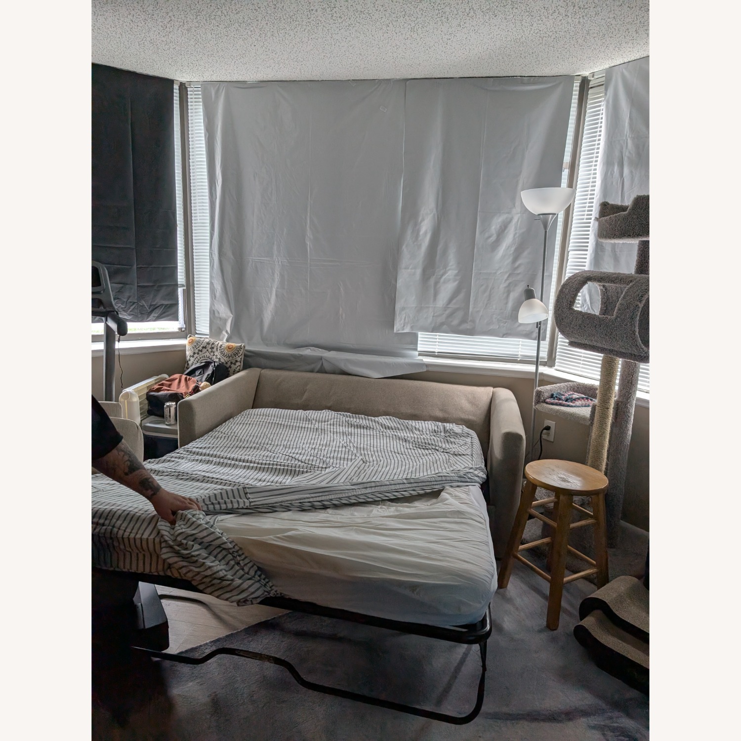 IKEA Light Brown Fabric Sleeper Sofa - image-5