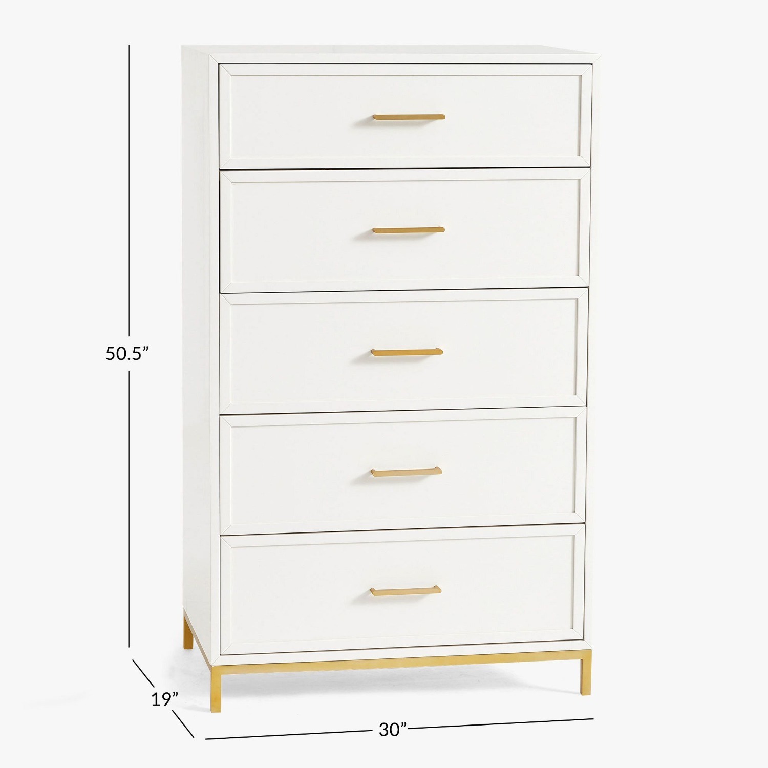 Pottery Barn Blaire 5-Drawer Tall Dresser White - image-3