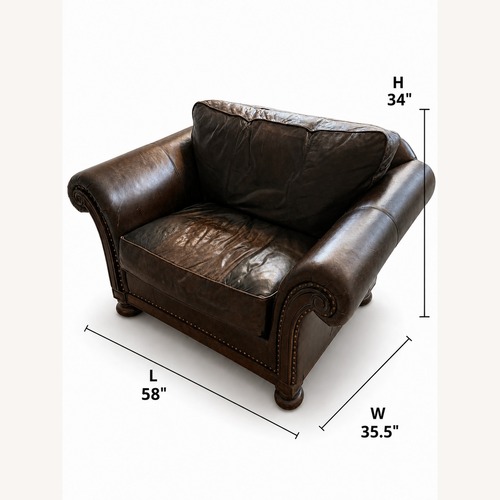 Used Bernhardt Dark Brown Leather Armchair for sale on AptDeco