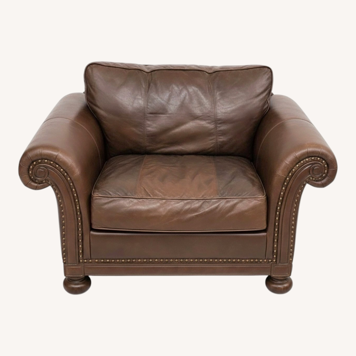 Bernhardt Dark Brown Leather Armchair - image-0