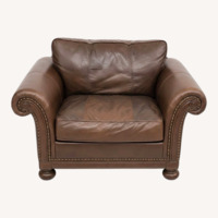 Bernhardt Dark Brown Leather Armchair