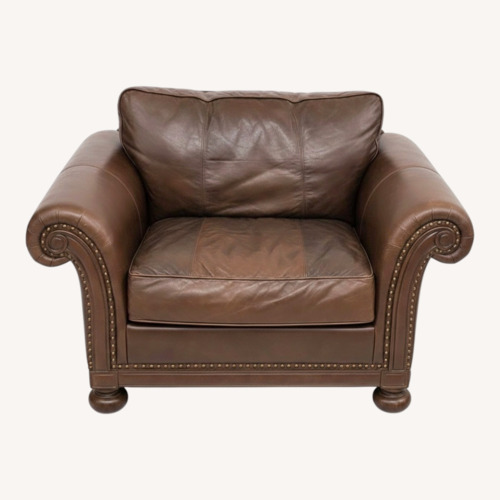 Used Bernhardt Dark Brown Leather Armchair for sale on AptDeco