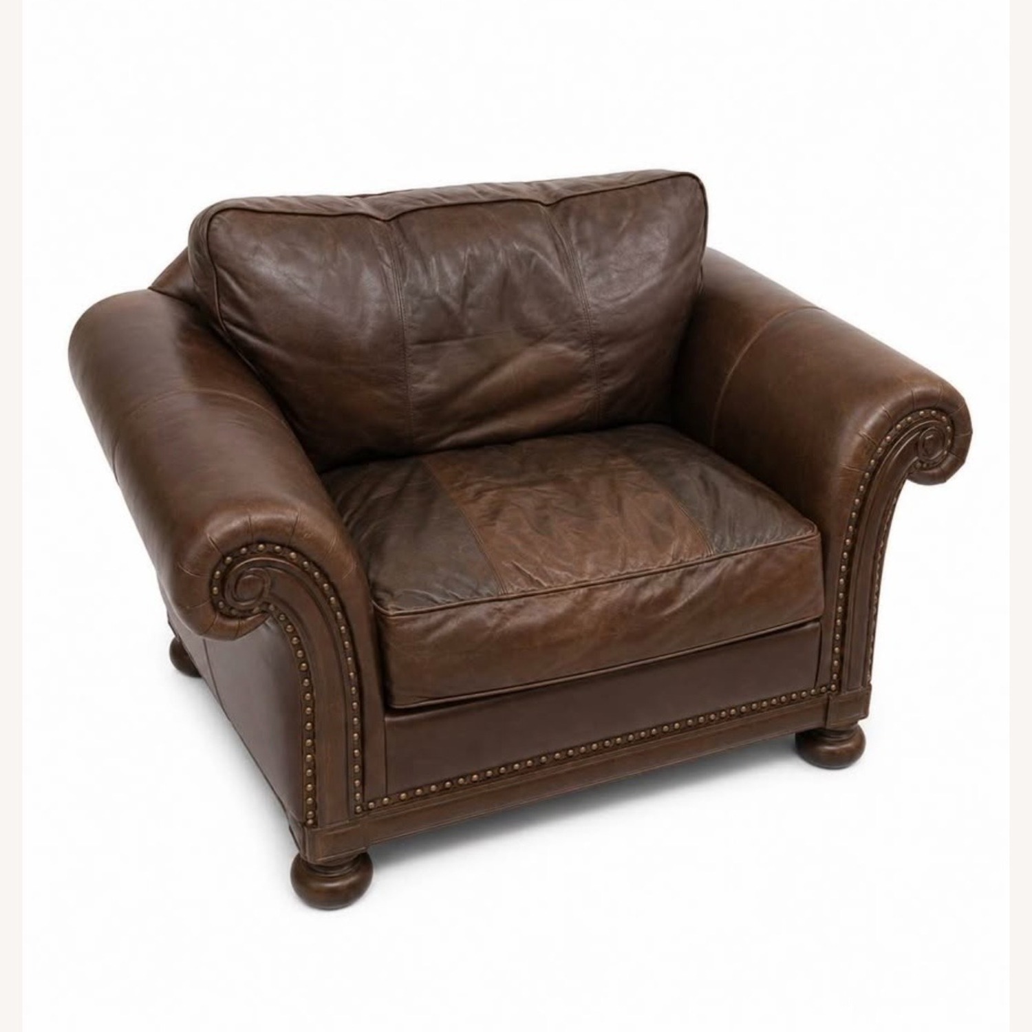 Bernhardt Dark Brown Leather Armchair - image-2