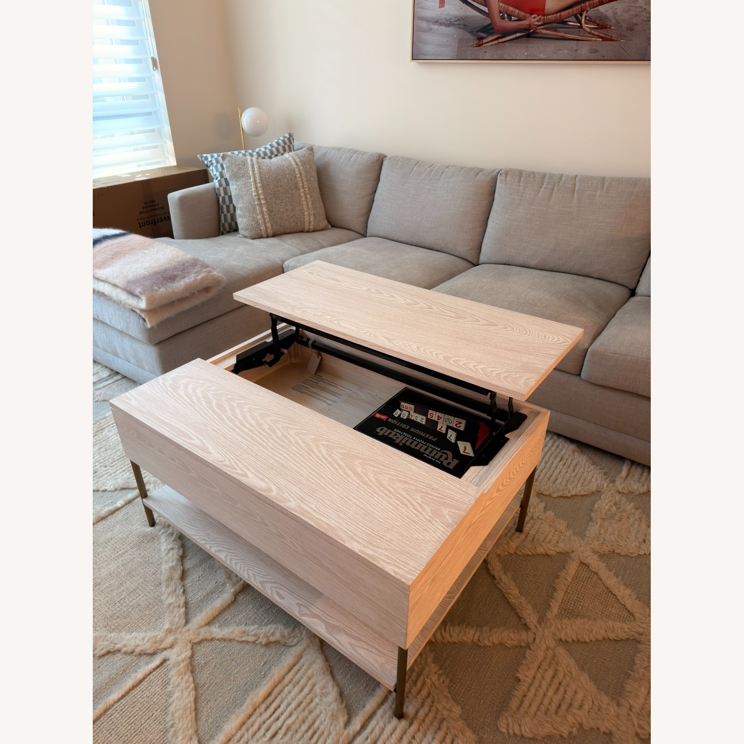West Elm White Foundry Pop-Up Coffee Table - image-3