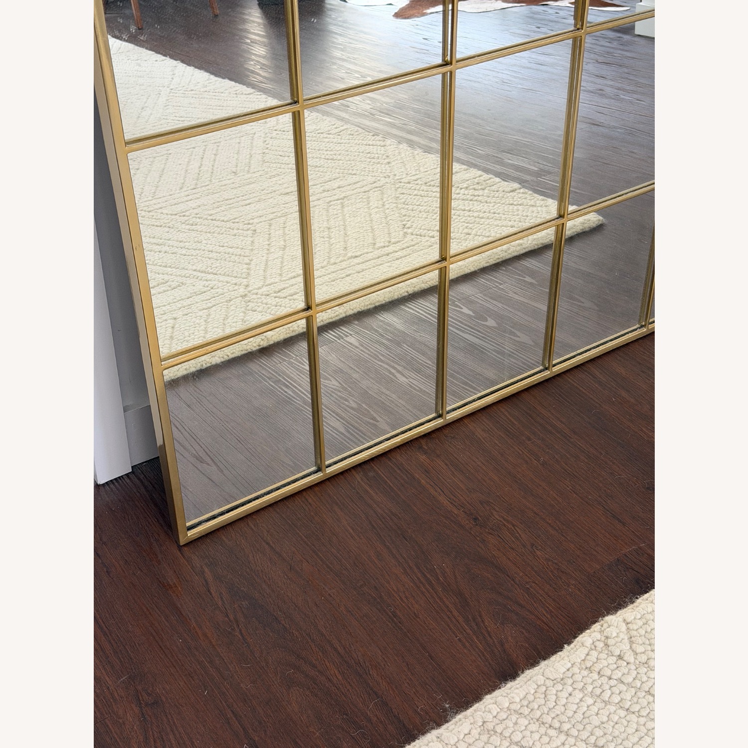 West Elm Gold Brass Wall Mirror - image-3