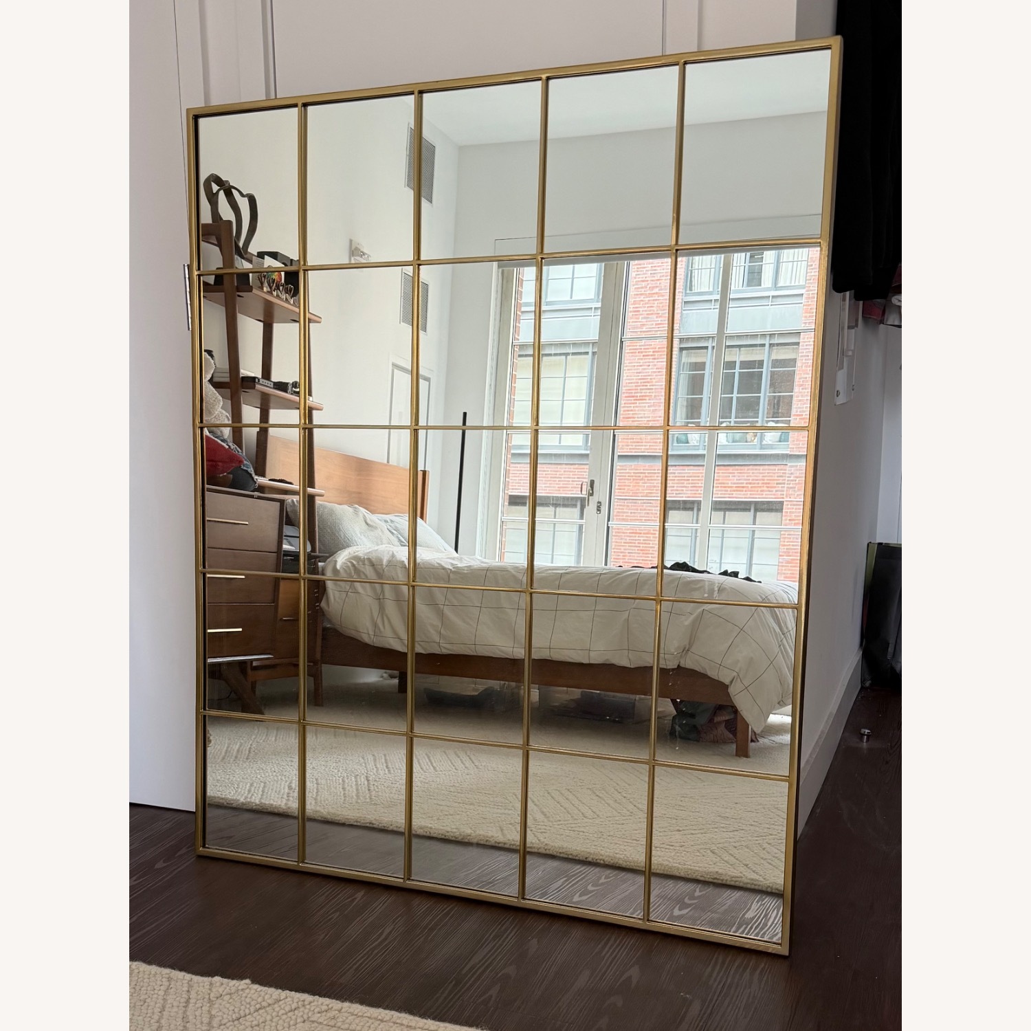 West Elm Gold Brass Wall Mirror - image-1