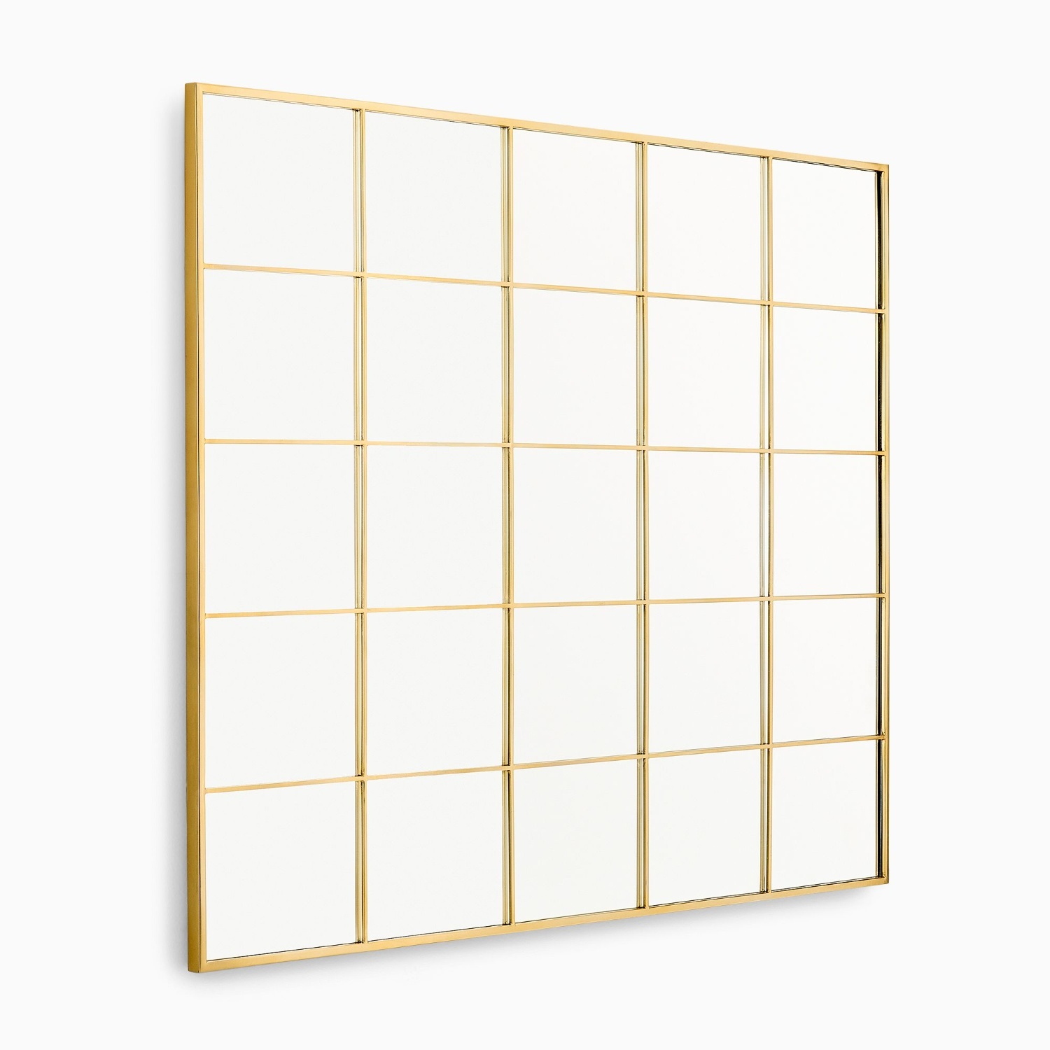 West Elm Gold Brass Wall Mirror - image-4