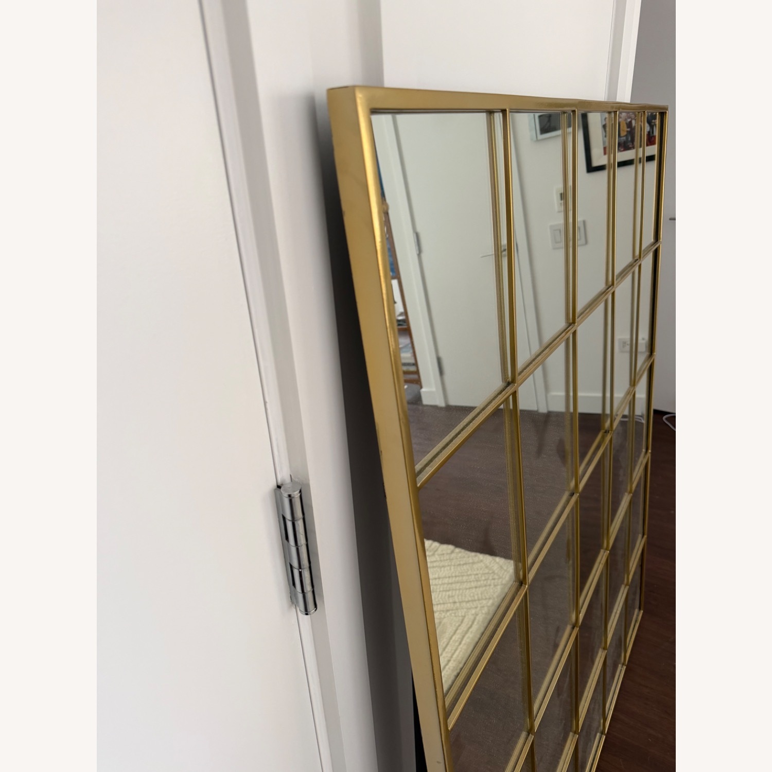West Elm Gold Brass Wall Mirror - image-2