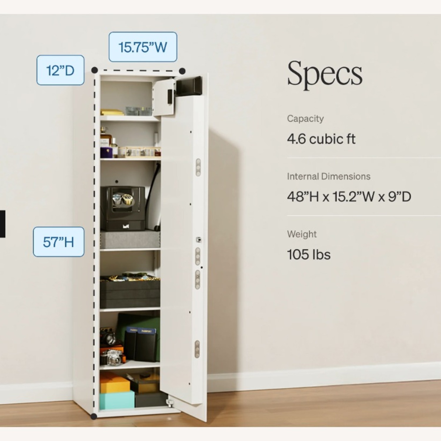My Cube Safe Max Classic White Metal Wall Unit - image-3